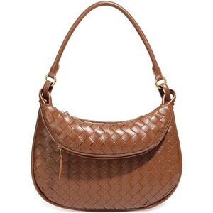 Woven Crossbody Bag Texture Underarm Bag Double Layer Shoulder Handbag Vintage